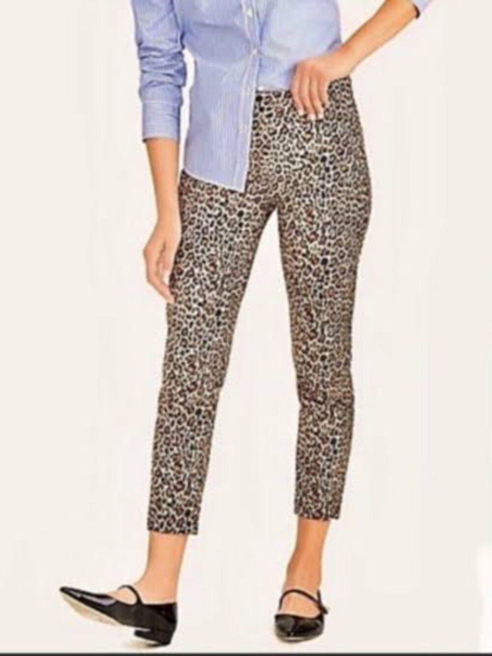 NWT J.Crew Winnie Leopard Print Stretch Ankle Pants Size 10